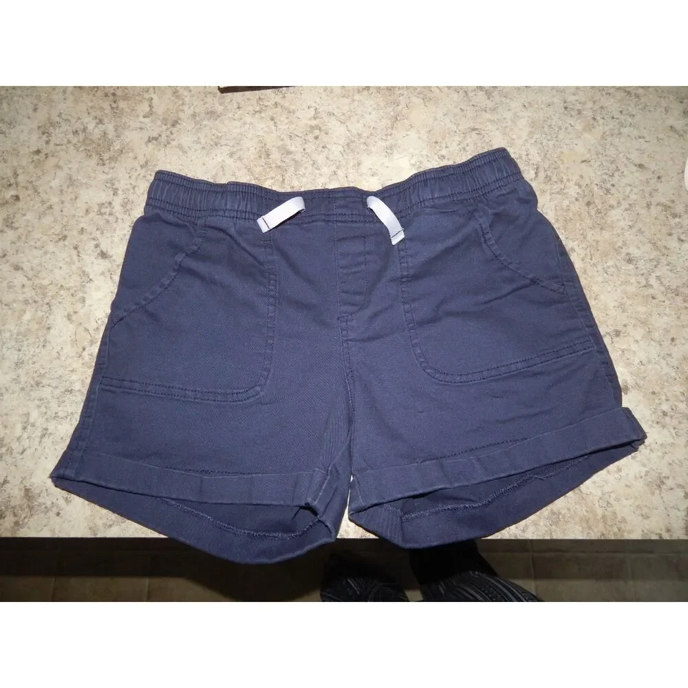Old Navy Girls XL 14 Navy Blue Cotton Stretch Shorts Drawstring Pockets